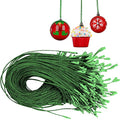 Christmas Tree Ornament String Hooks - Green Easy Snap Ribbon 200 Pk - color: Green