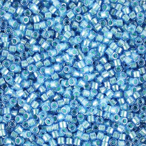 Miyuki Delica Seed Beads - color: DB1709 - Mint Pearl Lined Azure
