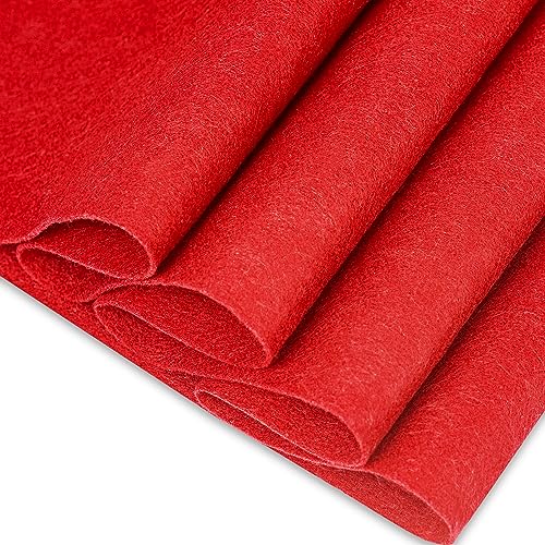 Felt Fabric 1.8 mm Thick 36" x 72" - Soft Durable Felt by The Yard Felt Sheets for Arts and Crafts, DIY Sewing, Crafting Projects (Red) (Pack of 2) - color: Red, size: 36" x 72" (Pack of 2)
