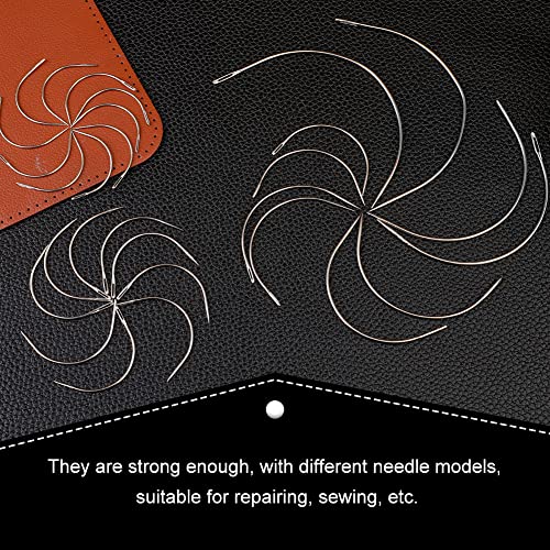 50 Pcs Curved Leather Needles,Curved Leather Hand Sewing Needles with 7 Sizes,Upholstery Needles for Leather Carpet or Canvas Repairing or Craft Projects - size: 50PCS