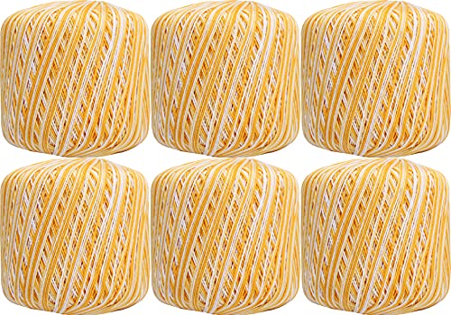 ThreadArt 100% Cotton Crochet Thread Size 10, Variegated Sunburst - color: VARIEGATED SUNBURST, size: SIZE 10 - 6 PACK