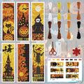 INFUNLY Halloween Cross Stitch Bookmarks Kit Evil Pumpkin Handmade Cross Stitch Bookmarks Skeleton Ghost Embroidery Bookmark Trick or Treat DIY Cross Stitch Set with Instruction for Adults Book Lover - style: 6PCS Halloween