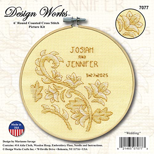 Wedding Counted Cross Stitch Kit with Hoop