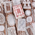 Lace Stickers for Scrapbooking, 30 Sheets Scrapbook Stickers Book for Wedding Invitations, Bridal Scrapbook Supplies, Transparent PET Stickers for Junk Journaling, Girl's Dream Themed - color: Girlish Dream Lace