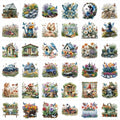 36 Pcs Spring Floral Rub-On Transfers for Furniture & Crafts - style: Green Garden