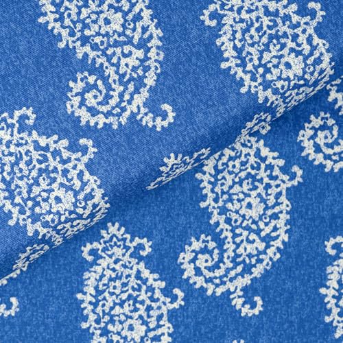 Stitch & Sparkle 100% Cotton Duck Cloth Print 45" Wide, DIY Project, Craft & Quilt Fabric for Sewing, Upholstery Home Décor, Cut by the Yard, Paisley Provence Blue - color: Paisley Provence Blue, size: Cut by the yard