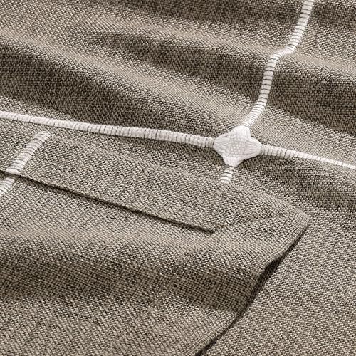 ZeeMart Grid Embroidered Square Hemmed Tablecloths 60x60in, Cocoa Brown - color: Cocoa Brown, size: 60" x 60" (Square)