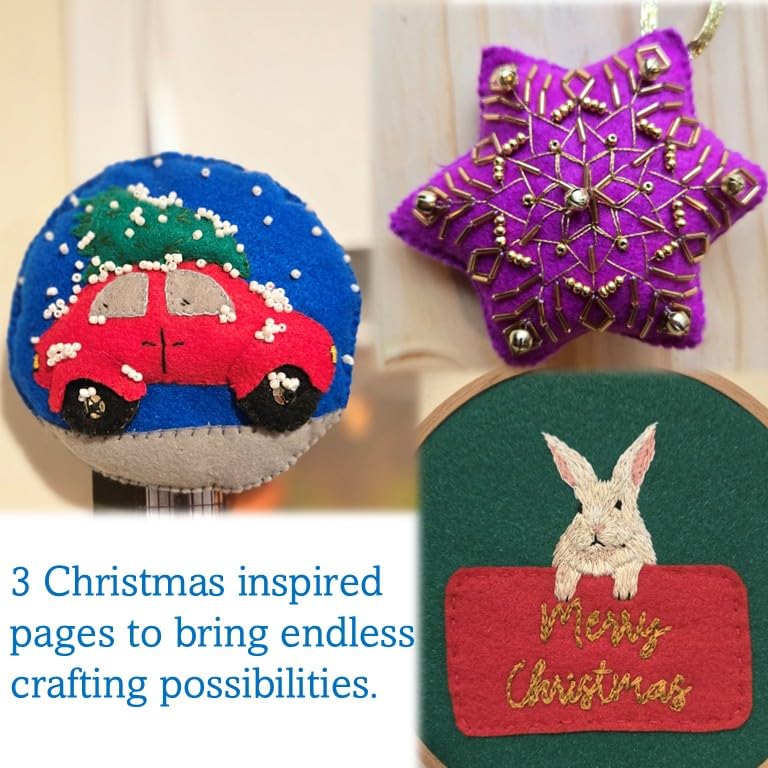 Water Soluble Embroidery Patterns Stabilizers, Stick and Stitch Embroidery Transfers Paper Tear Away Embroidery Stabilizer with Fun Designs for Stitching (Maze x2) - color: Christmas Celebration X3