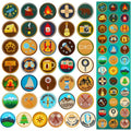 AUGSUN 36Pcs Outdoor Camping Iron on Patches,Adventure Embroidered Applique - style: Art Deco