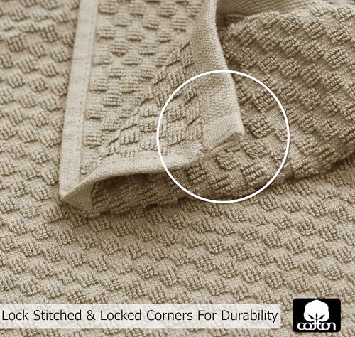 COTTON CRAFT Amazing Kitchen Towels - 8 Pack 100% Cotton Waffle Terry Towel - color: Beige, size: 8 Pack