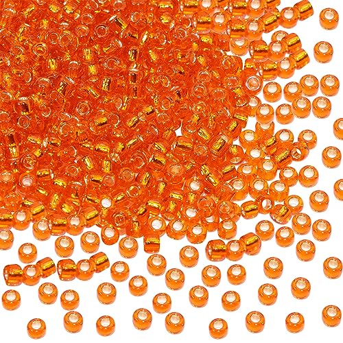 Glass Seed Beads Penta Angel 50g Mini Round Craft Loose Spacer Pony Beads for Earring Bracelets Necklace Waist Bead Jewelry Making(2mm, Orange) - color: Orange