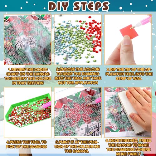 Trandraft 13 Pcs Fall Wreath Holiday Small Diamond Art Kits for Adults DIY - style: Wreath