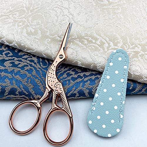 Weabetfu 3.6-inch Craft Scissors - Embroidery, Sewing, DIY Tools, Needlework, Artwork, Paper Cutting - color: Rose Gold