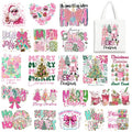 Pink Christmas Iron on Transfers Heat Transfer Viny 20pcs - color: 3d puff fall
