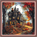 Dooxvey Cross Stitch Kits for Adults Beginners,Full Range of Cross-Stitch Stamped Kits Needlepoint Kits for Beginners Embroidery Kits 11CT Cross Stitch Patterns-Magic House 18x18 inch - color: DIYartkit04