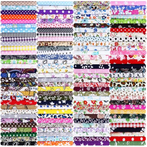 Kinlop 600 Pcs 4"x4" Cotton Fabric Squares Quilting Precut, Mixed Color - color: Mixed Style