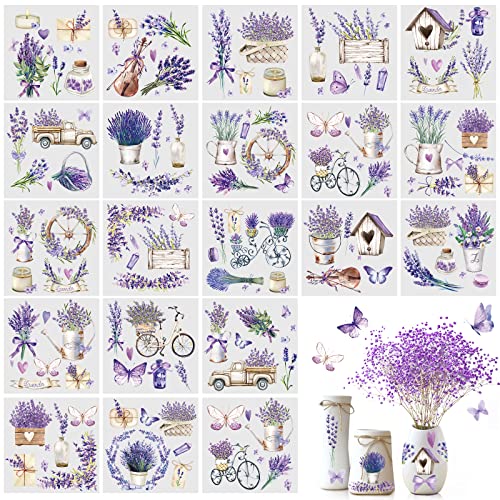 Noveread 20 Sheets Lavender Rub on Transfers for Crafts and Furniture