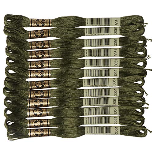DMC 6-Strand Embroidery Cotton Floss, Dark Green Grey