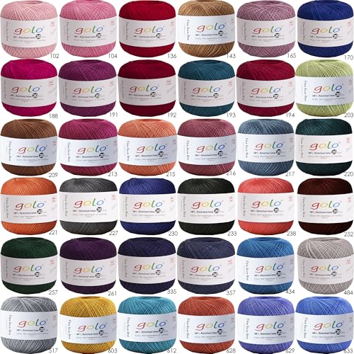 golo Crochet Thread Size 20 Contton Yarn for Knitting Crochet Thread Balls Golden Yarn 805 - color: 805 Golden