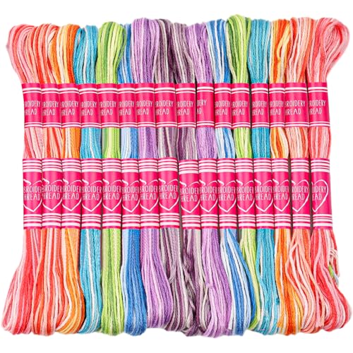 16 Skeins Embroidery Thread, 8 Color Cross Stitch Thread - color: Colorful Series