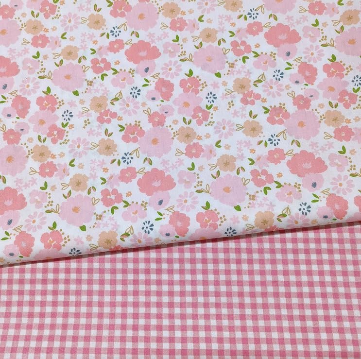 Cotton Fabric DIY Making Supplies Quilting Patchwork Fabric Fat Quarter Bundles DIY for Quilting Cotton Patchwork Cushions (Flowers Square, 20" x 20") - color: 7pcs Flowers Square, size: 20" x 20"