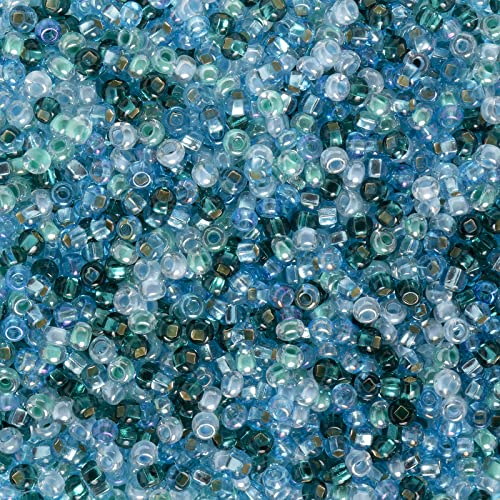 John Bead 24g Vial Czech Glass Seed Beads 10/0 Miami Surf Beads for Jewelry Making Crafts - color: Miami Surf