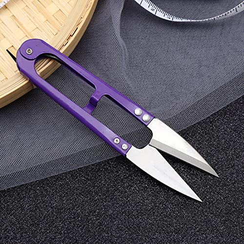 Thread Snips Sewing Scissors 4.9'', 6PCS Small Trimming Clippers U Shape Yarn Cutter for Embroidery Cross Stitch Sewing Craft Supplies(COLOR RANDOM)