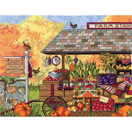 Buck's County Farm Stand Counted Cross Stitch Kit, 16 x 12