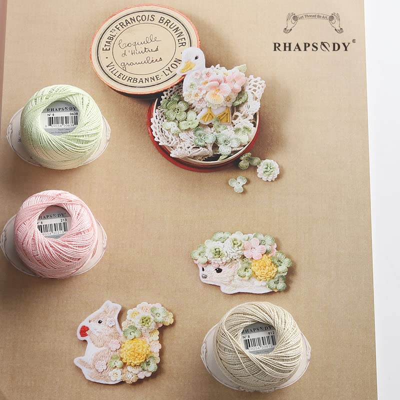 Rhapsody Pearl Cotton Thread Size 8 Crochet Thread Perle 12 Balls Set Hand Knitting, Embroidery, Sashiko, Cross-Stitch, Sewing, Needlepoint, DIY, Quilting (LT Nile Green, Col. 618) - color: LT Nile Green, Col. 618
