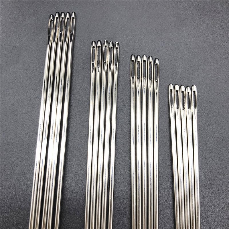 4" 6" 8" Extra Long Giant 3mm Thickness Heavy Duty Sewing Needles for Upholstery,Crafting Projects,Knitting Crochet Needles for Yarn,Amigurumi Making,Large Eye Sewing Needles DIY Crafts