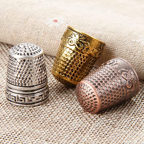Metal Sewing Thimble, 2PCS Antique Fingertip Thimbles