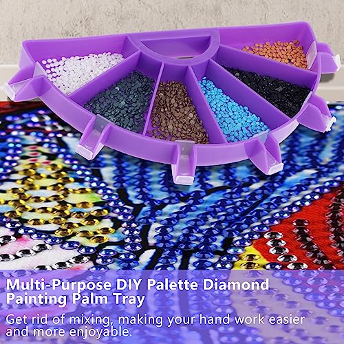 cobee Diamond Painting Tray Kit, 6 Grids Diamond Painting Accessories Tray Organizer with Multiple Stopper Dividers for 5D Diamond Embroidery Nail Art Cross Stitch Tools Bead Sorting Storage(Purple)