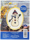 Janlynn 21-1794 14 Count Friendly Snowman Mini Counted Cross Stitch Kit, 3" by 4"