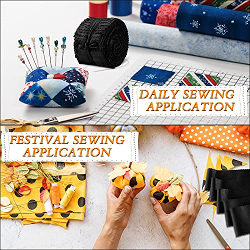 Boao Fabric Strips Collection - 40 Pieces Jelly Fabric Rolls for Quilting, Craft, Patchwork & DIY Projects (Black, 2.5 x 44 Inch) - color: Black