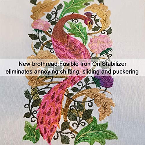 New brothread Fusible No Show Mesh Embroidery Stabilizer 12" x 25Yd Roll - color: White No Show Mesh