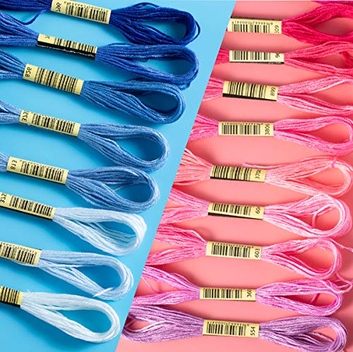 Vilihkc Rainbow Color Embroidery Floss 200 Skeins Per Pack with Cotton for Cross Stitch Threads Bracelet Yarn Craft Floss Embroidery Floss Set - color: 200 colors