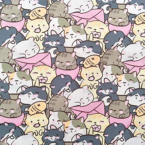 8 pcs/lot Fat Quarter Fabric Bundles 100% Cotton 19.69'' x 19.69'' (50 x 50cm) Cotton Fabric Pre-Cut Squares Sheets for Patchwork Sewing Quilting Crafting, Dog Cat Pattern. - color: M-2