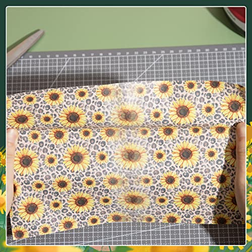 Tintnut Yellow Sunflower Heat Transfer Vinyl,12"×5ft Iron on Vinyl - color: Seamless Sunflower