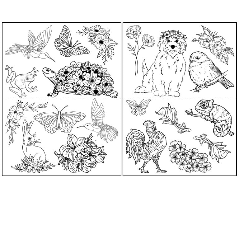 Water Soluble Embroidery Patterns Stabilizers, Stick and Stitch Embroidery Transfers Paper Tear Away Embroidery Stabilizer with Fun Designs for Stitching, Flowers and Animals (woof) - color: woof X2