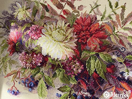 Merejka K-218 Autumn Secrets Counted Cross Stitch Kit, Cotton, Multi-Colour, 30 x 40 cm