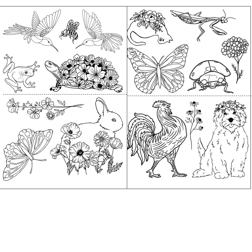 Water Soluble Embroidery Patterns Stabilizers, Stick and Stitch Embroidery Transfers Paper Tear Away Embroidery Stabilizer with Wildflower Patterns for Embroidery, Fun Designs (Animals_B) - color: House Pets (2)