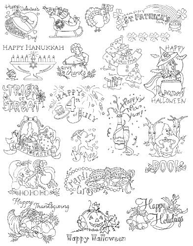 Aunt Martha's 405 A Holiday for Every Season Embroidery Transfer Pattern Book, Over 25 Iron On Patterns - size: 8.5 x 11 inches, style: Holiday