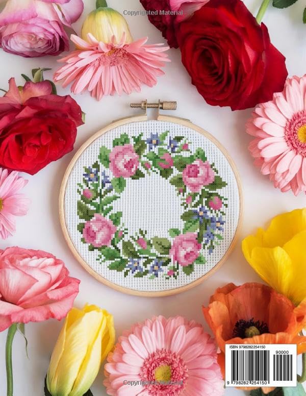 Floral Wreath & Border Cross Stitch Patterns: A Blooming Collection of 130+ Wreath and Border Designs for Cross Stitch Lovers
