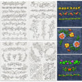 35Pcs Plant Vine Water Soluble Hand Sewing Stabilizers 4 Sheets - style: Vine Lace