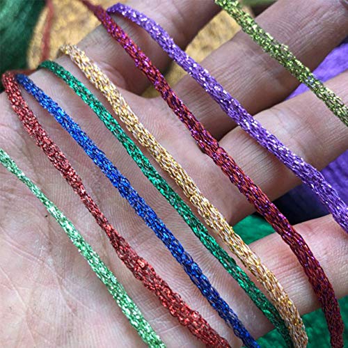 100gram DIY Black Colorful Lurex Thread Shining Yarn Glitter Sparkle Yarn Metal Yarn DIY Fancy Sparkle Yarn Crochet Knitting Sweater Scarf Bag Yarn Accessory Yarn - color: Black Colorful