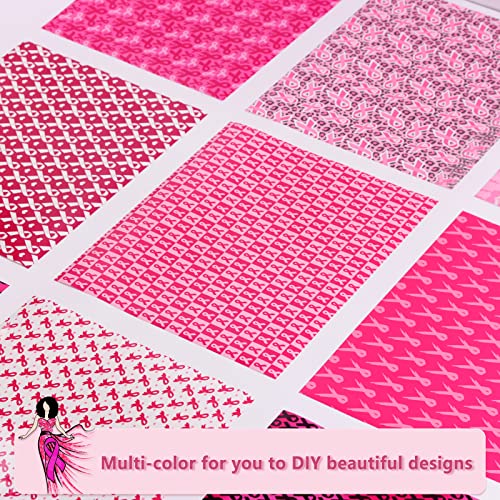 Tintnut Pink Ribbon Heat Transfer Vinyl,10 Sheets 12×10in Iron on Vinyl - color: Ribbon-Pink