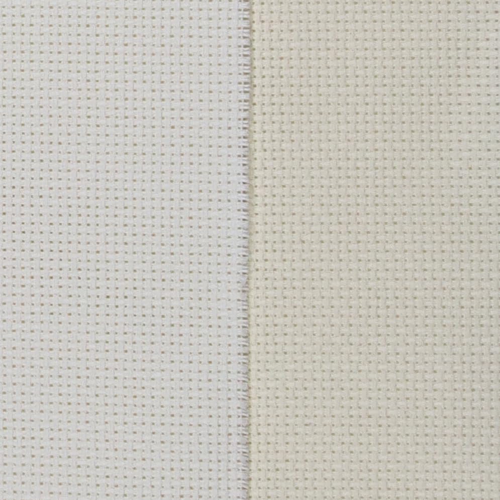 KCS 2 pc of 15" x 18"(38cmx45cm) 18 Count Cross Stitch Cotton Aida Cloth Needlework Fabric Box (Antique White+Cream, 18CT) - color: Antique White+cream, size: 18CT