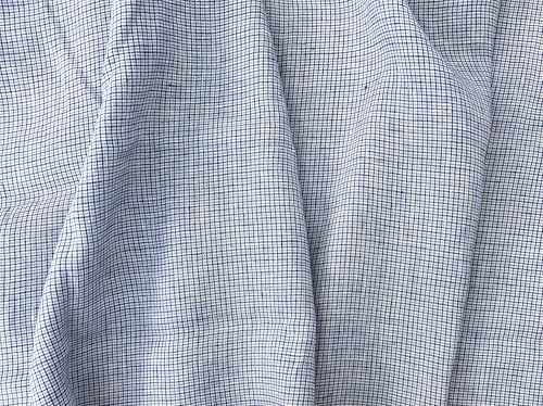 100% Linen Fabric – Checks & Plaids, Lightweight, Soft Pre-Washed – 51-52” Wide – Perfect for Sewing, Quilting, Apparel & Home Projects (3 Yard pre Cut, Mini Gingham Blue 7340) - size: 3 yard pre cut