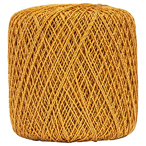 Red Heart Metallic Crochet Thread, 10, Gold (Pack of 2) - color: Gold, size: Size 10 (Pack of 2)