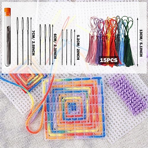 Allazone Plastic Mesh Canvas Sheets for Embroidery - 53 PCs, Square Mesh, Knit & Crochet Projects - color: 53 PCS - Square